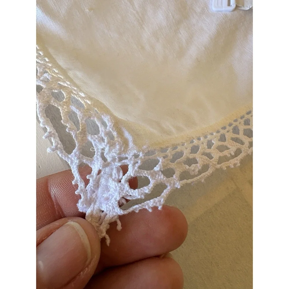 Vintage White Linen Table Napkin 17